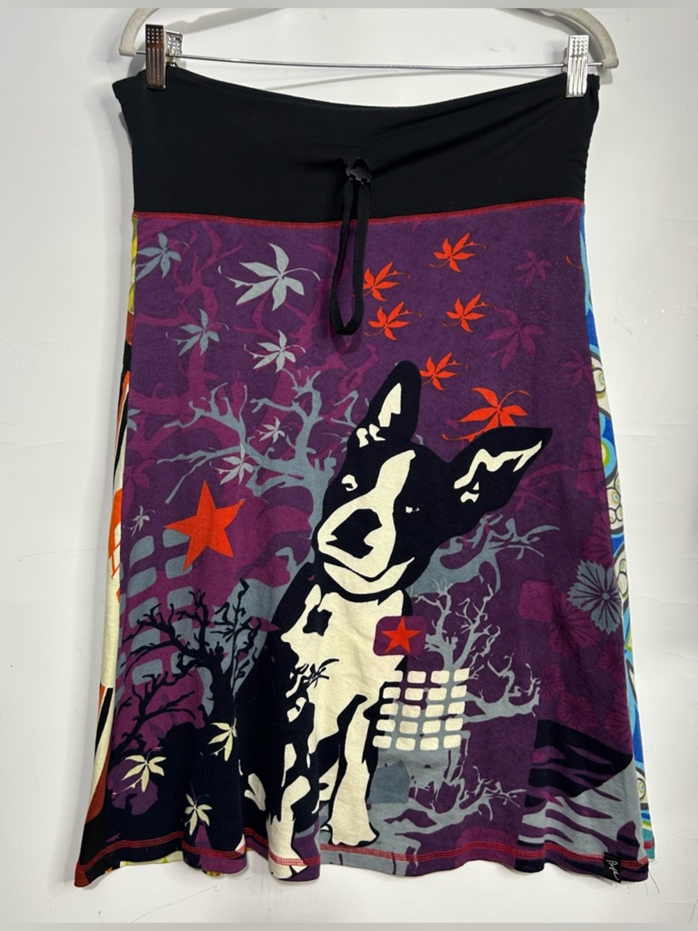 Profile Boston Terrier Graphic Watercolor Skirt Medium
